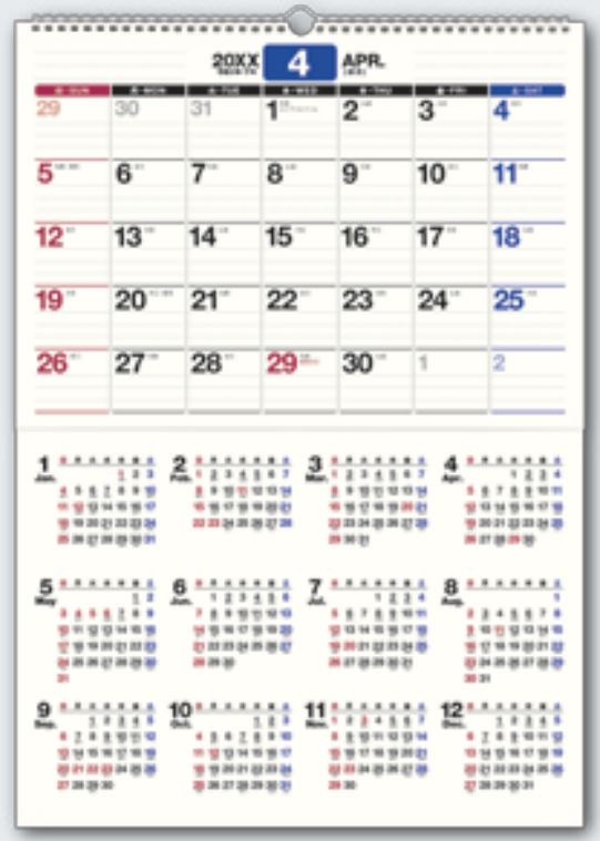 2026年1月始まりNOLTYカレンダー壁掛(A2縦)【カレンダー】C121
