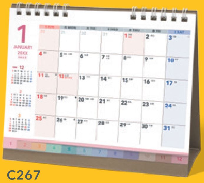 2026年1月始まりNOLTYカレンダー卓上インデックス(B6横)【カレンダー】C267