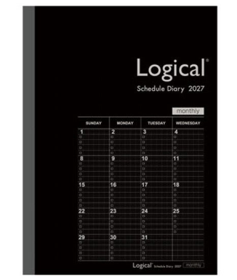 2027年1月始まり ナカバヤシ ロジカルダイアリー月間ノートタイプB/B5/ブラック 手帳 NS-B502-27BD