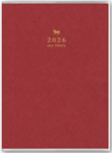 2026年1月始まりペイジェムメモリー（日記）Ｂ７（レッド）【能率手帳】8502
