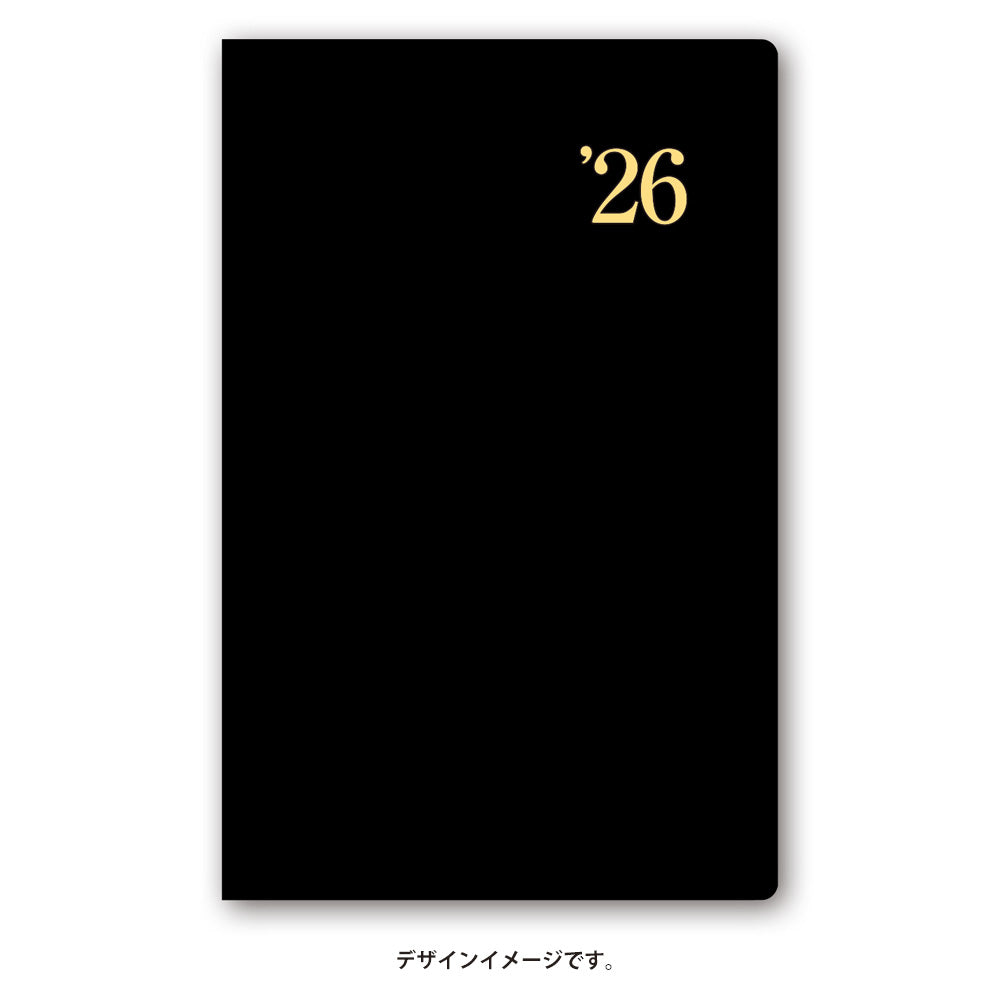 【名入れ可能手帳】2026年4月始まり ＮＯＬＴＹ能率手帳ライツマンスリー小型版（黒）9007 能率手帳 高級 刻印 名前入れ ビジネス