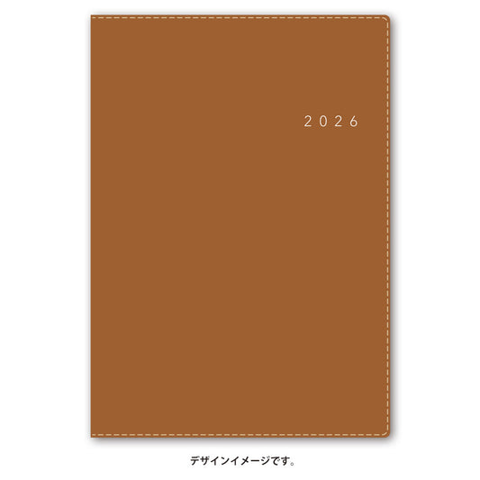 【名入れ可能手帳】2026年4月始まり ＮＯＬＴＹアクセスＡ５マンスリー月曜始まり（キャメル）9692 能率手帳 高級 刻印 名前入れ ビジネス
