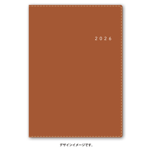 【名入れ可能手帳】2026年4月始まり ＮＯＬＴＹアクセスＢ６マンスリー月曜始まり（キャメル）9696 能率手帳 高級 刻印 名前入れ ビジネス
