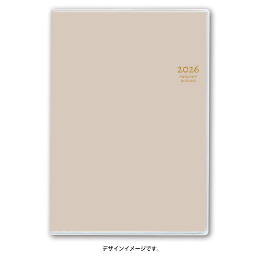 【名入れ可能手帳】2026年4月始まり ＮＯＬＴＹマンスリーＢ６－ｉ日曜（ベージュ）9912 能率手帳 高級 刻印 名前入れ ビジネス