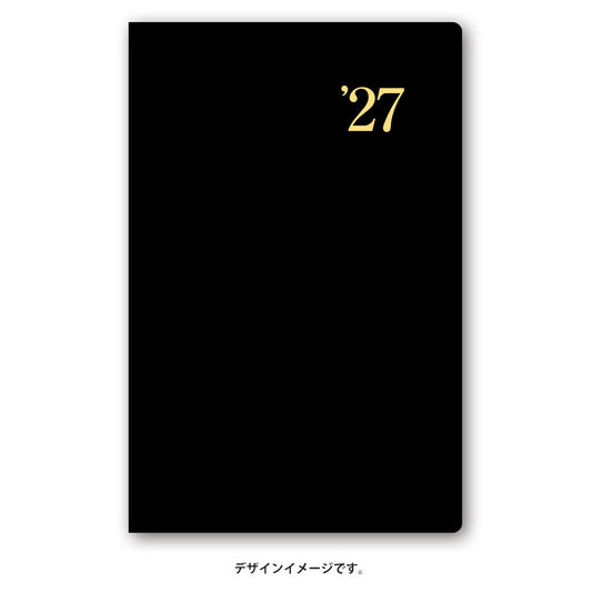 名入れ可能 2027年1月始まり ＮＯＬＴＹ能率手帳ライツ４小型版（黒）1161
