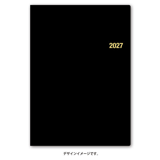 名入れ可能 2027年1月始まり ＮＯＬＴＹ能率手帳Ａ５月間ブロック（黒）6226