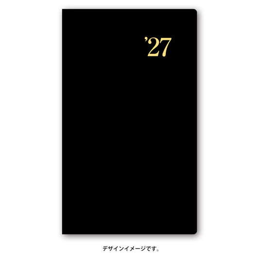 名入れ可能 2027年1月始まり ＮＯＬＴＹ能率手帳ポケット７（黒）1908