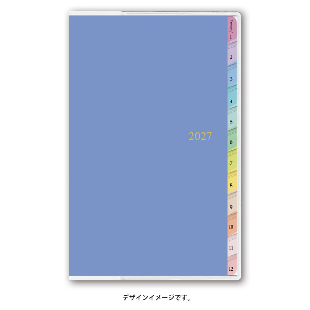 名入れ可能 2027年1月始まり ペイジェムマンスリーコンパクト－ｉ日曜カラフルインデックス（スカイブルー）2401