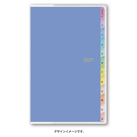 名入れ可能 2027年1月始まり ペイジェムマンスリーコンパクト－ｉ日曜カラフルインデックス（スカイブルー）2401