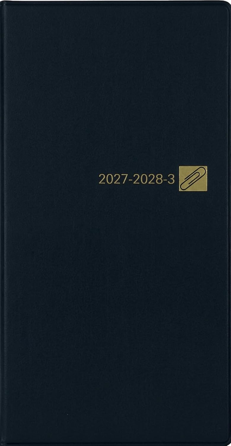 2027年1月始まりウｨークリーポケットダイアリー・スリム（黒） 博文館076(4516601061501)