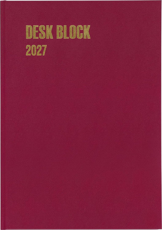 2027年1月始まりデスクブロック・Ａ４・１８ヵ月(ルージュ) 博文館205(4516601062034)